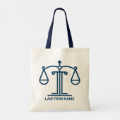 Gestileerd logo met gerechtigheidsschaal tote bag (Achterkant)