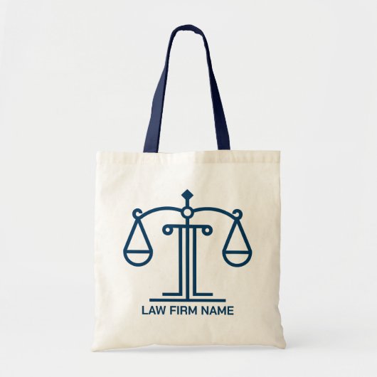 Gestileerd logo met gerechtigheidsschaal tote bag (Voorkant)