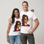 Gestileerd Meisjesportret T-shirt (Unisex)