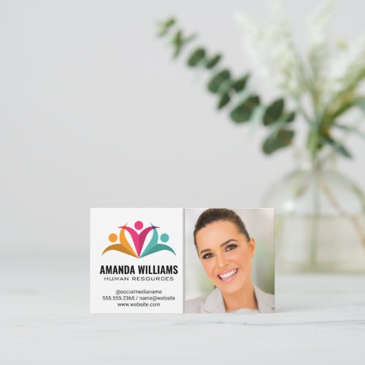 Gestileerd mensenlogo visitekaartje (Staand voorkant)