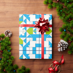 Gestileerd patroon van puzzelstukken cadeaupapier