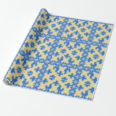 Gestileerd patroon van puzzelstukken cadeaupapier (Uitgerold)