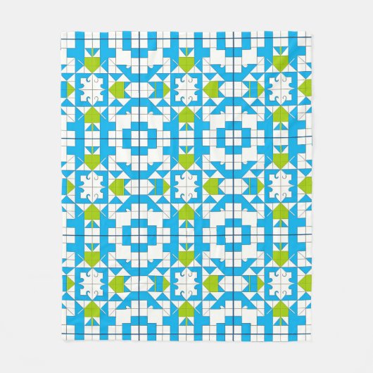 Gestileerd patroon van puzzelstukken fleece deken (Voorkant)