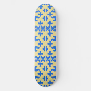 Gestileerd patroon van puzzelstukken persoonlijk skateboard