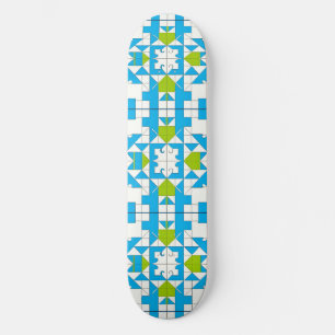 Gestileerd patroon van puzzelstukken persoonlijk skateboard