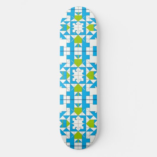 Gestileerd patroon van puzzelstukken persoonlijk skateboard (Voorkant)