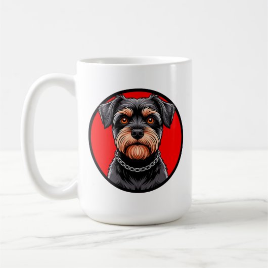 Gestileerd Portret van een Black Terrier Koffiemok (Links)