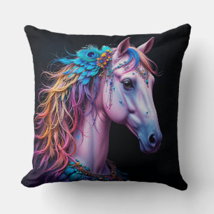 Gestileerd portret van een paard met golvende mane kussen