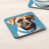 Gestileerd portret van een terriër hond bier onderzetter (Linkerzijde)