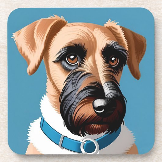Gestileerd portret van een terriër hond bier onderzetter (Voorkant)