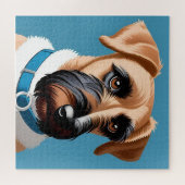 Gestileerd portret van een terriërhond legpuzzel (Horizontaal)