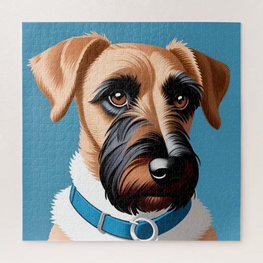 Gestileerd portret van een terriërhond legpuzzel (Verticaal)