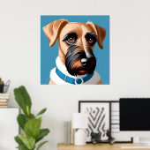 Gestileerd portret van een terriërhond poster (Thuiskantoor)