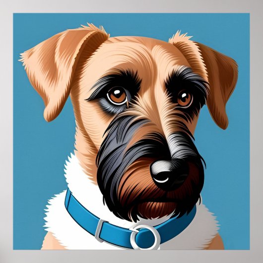 Gestileerd portret van een terriërhond poster (Voorkant)