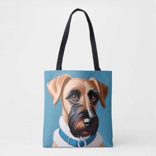 Gestileerd portret van een terriërhond tote bag (Voorkant)