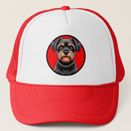 Gestileerd portret van een zwarte terriër trucker pet (Voorkant)
