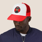 Gestileerd portret van een zwarte terriër trucker pet (In situ)