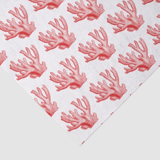 gestileerd rood Zee koraal #1 tissuepapier (Detail)