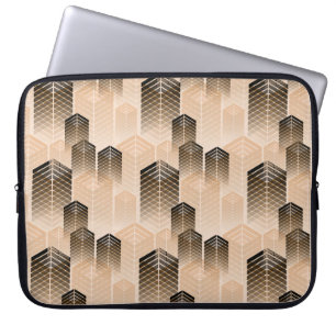 gestileerd stedelijk landschap naadloos patroon in laptop sleeve