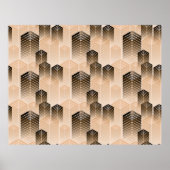 gestileerd stedelijk landschap naadloos patroon in poster (Voorkant)