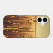 Gestileerd tarweveld in vintage stijl iPhone 16 hoesje (Achterkant horizontaal)