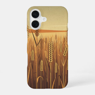 Gestileerd tarweveld in vintage stijl iPhone 16 hoesje