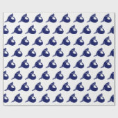  gestileerd Zee Lion Silhouette Blue Cadeaupapier (Vlak)