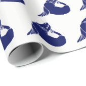  gestileerd Zee Lion Silhouette Blue Cadeaupapier (Rol Hoek)