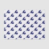  gestileerd Zee Lion Silhouette Blue Tissuepapier (Voorkant)