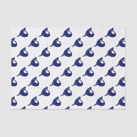  gestileerd Zee Lion Silhouette Blue Tissuepapier (Voorkant)