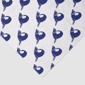  gestileerd Zee Lion Silhouette Blue Tissuepapier (Detail)