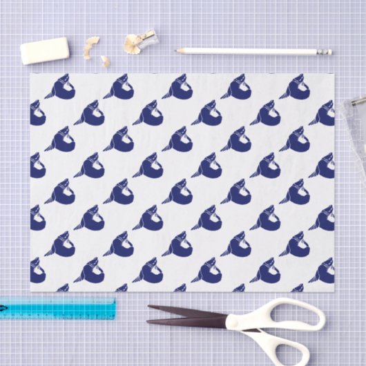  gestileerd Zee Lion Silhouette Blue Tissuepapier (Craft)