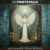 Gestileerde 1920 Engel met bloemen Tissuepapier