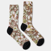 Gestileerde 3d Bloemen in Moss Groen Sokken (Rechts)
