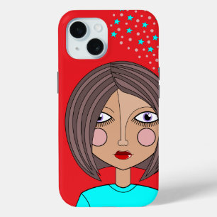 Gestileerde Abstracte Art Face iPhone / iPad hoesj 15 Case