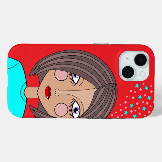 Gestileerde Abstracte Art Face iPhone / iPad hoesj Case-Mate iPhone Case (Achterkant (horizontaal))