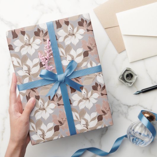Gestileerde abstracte bloembladen in trendy kleure cadeaupapier (Geschenken)