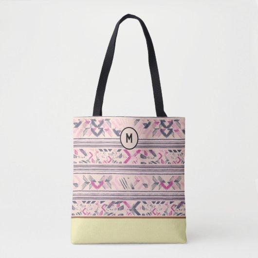 Gestileerde Abstracte Textielpatroon Aangepaste Ca Tote Bag (Voorkant)