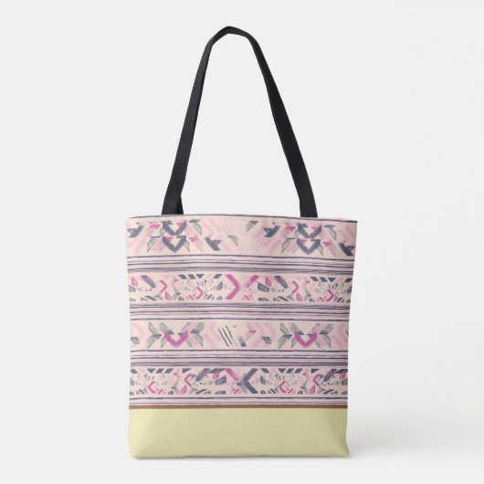 Gestileerde Abstracte Textielpatroon Aangepaste Ca Tote Bag (Achterkant)
