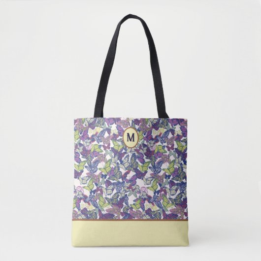 Gestileerde Abstracte  Vlinder Aangepaste Canvas t Tote Bag (Voorkant)