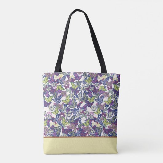 Gestileerde Abstracte  Vlinder Aangepaste Canvas t Tote Bag (Achterkant)
