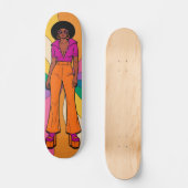 Gestileerde Afro-Amerikaanse jaren 70 Retro Mode Persoonlijk Skateboard (Voorkant)