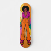 Gestileerde Afro-Amerikaanse jaren 70 Retro Mode Persoonlijk Skateboard (Voorkant)