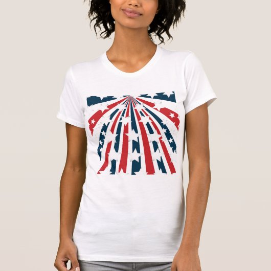 Gestileerde Amerikaanse Vlag Dames T-Shirt (Voorkant)