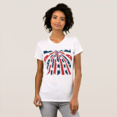 Gestileerde Amerikaanse Vlag Dames T-Shirt (Voorkant volledig)