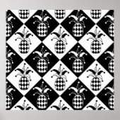 Gestileerde Ananas Harlequin Doodle Patroon Poster (Voorkant)