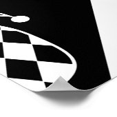 Gestileerde Ananas Harlequin Doodle Patroon Poster (Hoek)