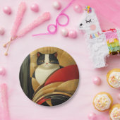 Gestileerde Art Deco Cat Papieren Bordje (Feest)
