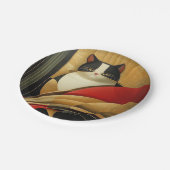 Gestileerde Art Deco Cat Papieren Bordje (Gekanteld)