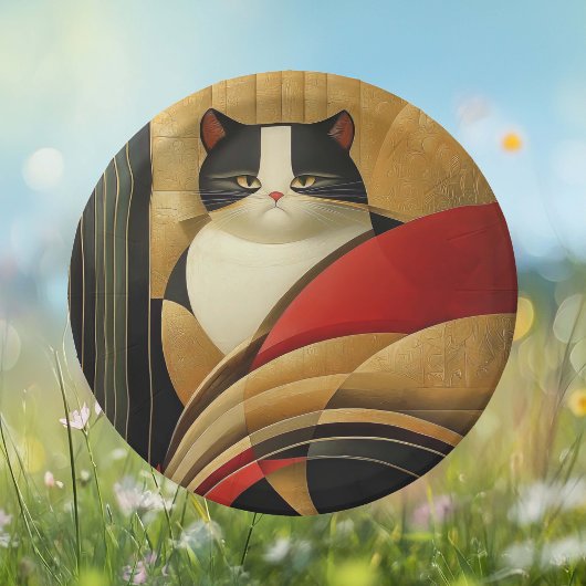 Gestileerde Art Deco Cat Papieren Bordje